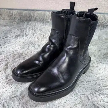 새상품급 ZARA 자라 가죽 사이드 고어 부츠 38 사이즈 블랙