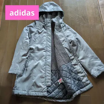 아디다스 후드 부착 실버 그레이 벤치 코트 XL
