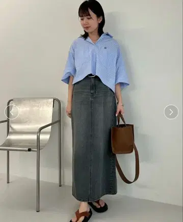 미라 오웬 후면 벤츠 스트레이트 맥시 데님 스커트 사이즈 0