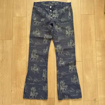 DRIES VAN NOTEN 말 프린트 데님 팬츠 31