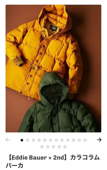 Eddie Bauer x 2nd ] 카라코람 후드티 겨자 S