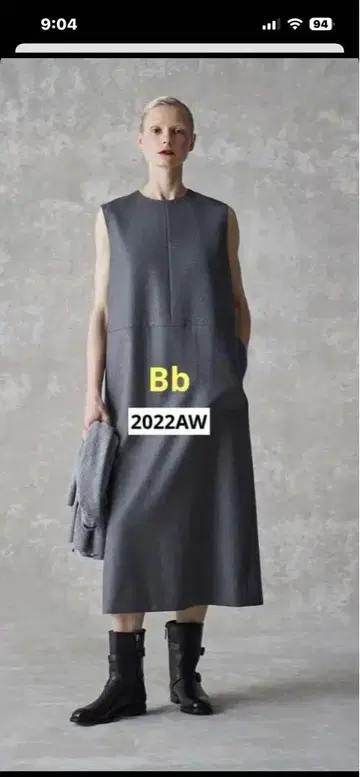 Bb 2022AW 슬리브리스 원피스 그레이 드로어 새상품급