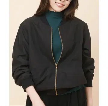 알피에스 피치 기모 MA-1 블랙 노카라 자켓 블랙 블루종