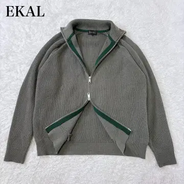 새상품급 EKAL 드라이버즈 니트 워셔블 올리브 L 하이넥