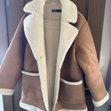 ZARA 브라운 무스탕 코트