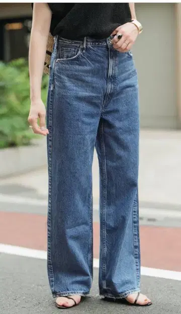 어퍼 하이츠 하이웨스트 와이드 데님