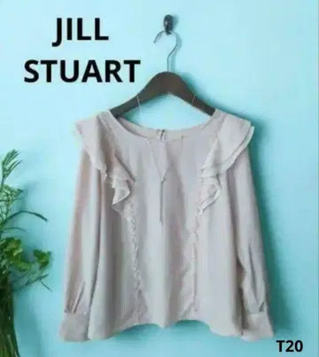 JILL STUART 고급스러운 핑크 시어 & 프릴 디자인 쉬폰 상의