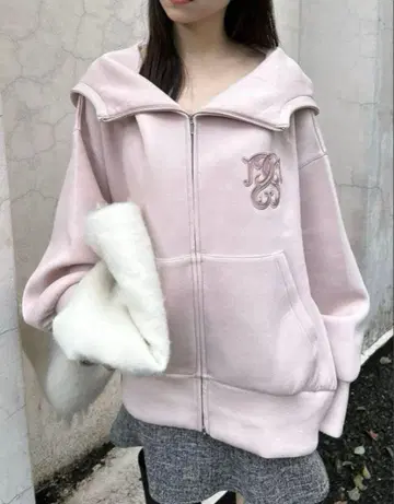 SNIDEL 볼륨 후드티 핑크