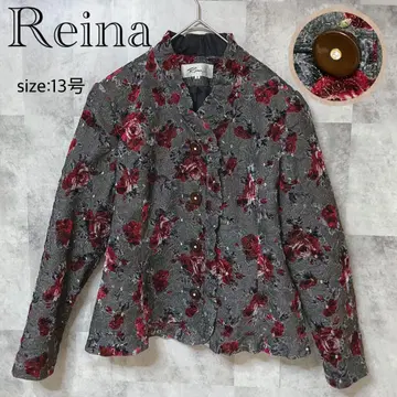 [ Reina ] 프릴 칼라 자켓 이소재 자수 올 패턴 13호 일본제