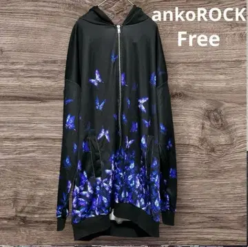 새상품급 ankoROCK 앙코록 찢어진 나비 오버 사이즈 후드티