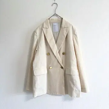 NOBLE 23SS 린넨 스트레치 피크 라펠 더블 자켓
