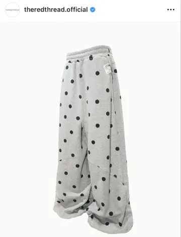 THEREDTHREAD S dot sweat wide pants gray