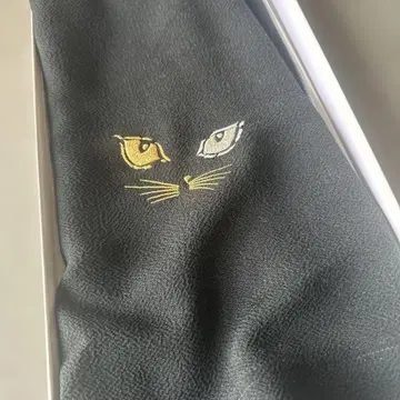 고양이 양면 자수 숄 순수 실크