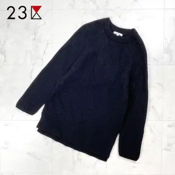 23구 캐시미어 울 크루넥 니트 블랙 사이즈 32*GD294