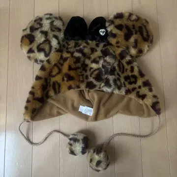 디즈니 레오파드 무늬 팬캡 브라운