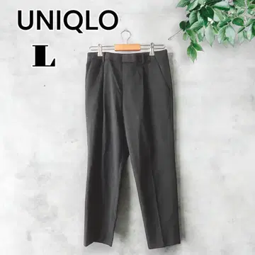 유니클로 L 그레이 팬츠 허리밴딩 포멀 체크 무늬 졸업식 입학
