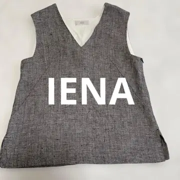 새상품급 IENA 이에나 린넨 V넥 트위드 베스트 일본제