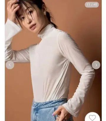 CELFORD 시어 벨로아 상의 화이트 긴팔 상의 S