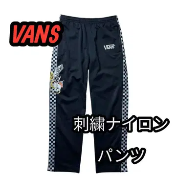 VANS 반스 팬츠 체커 트랙 팬츠 저리 자수 구제 의류