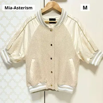 [ 새상품급 ] Mia Asterism 베이지 블루종 바시티 자켓 38