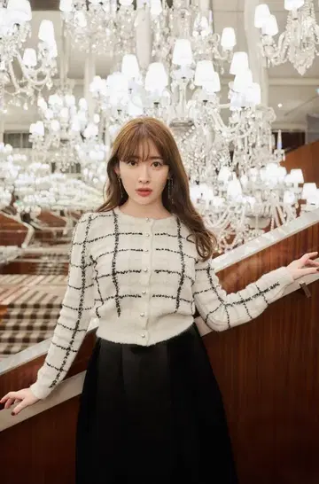Herlipto Bouncy check knit pullover