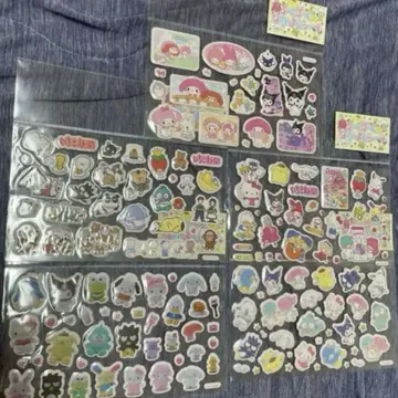 산리오 딸기 신문 부록 푹신푹신 단짝 씰 전 5종 컴프