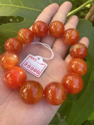 특대형 20mm 광택이 아름다운 빨간색 마노 팔찌 무착색 천연