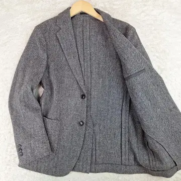 UNIQLO 유니클로 테일러드 자켓 헤링본 울 그레이 S