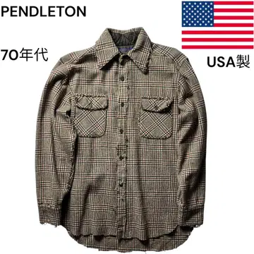 펜들턴 울 셔츠 긴팔 체크 보로 USA제 70s 레어 구제 의류