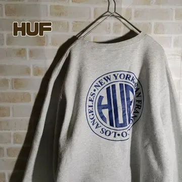 HUF 하프 맨투맨 트레이닝복 서클 로고 그레이 멜란지