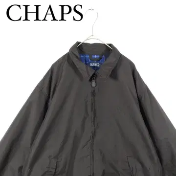 CHAPS 블랙 점퍼 체크 안감 나일론 자켓 스윙탑