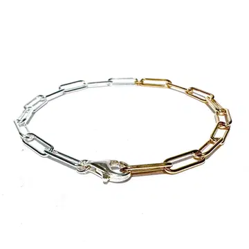 SilverxGold 트롬본 링크 체인 팔찌