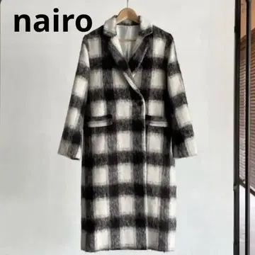 [ 완판템 ] nairo 샤기 체크 체스터 코트