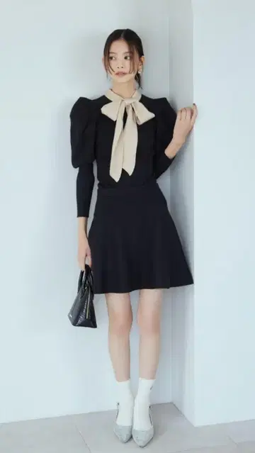 [ LilyBrown ] 보타이 니트 셋업