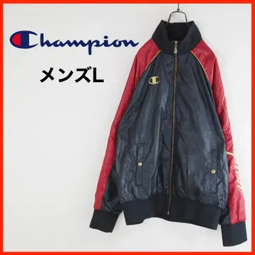 A3957 새상품급 Champion 집업 자켓 L 블랙 빨간색