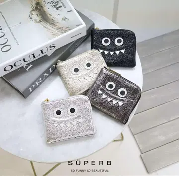 SUPERB 몬스터 L자형 지갑 메탈릭 골드