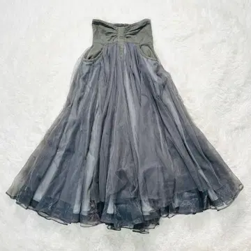 새상품급 라벨에튀드 하이웨스트 데님 볼륨 샤샤 스커트 프리