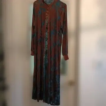 wcloset 파랑과 브라운 꽃무늬 원피스