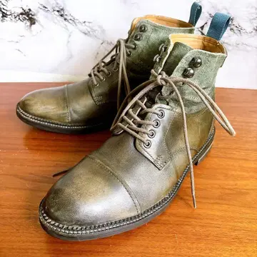 레어 Clarks 레이스업 워크 부츠 25cm 스웨이드 x 가죽