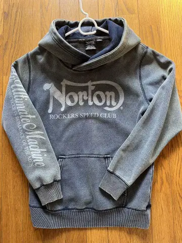 Norton 후드 부착 후드티 그레이