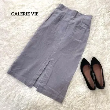 GALERIE VIE 갤러리 바이 코듀로이 스커트 퍼플 무지