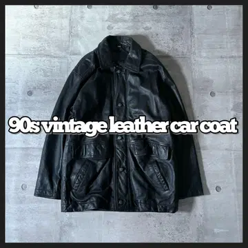 80-90s 빈티지 램스킨 레더 카 코트 y2k