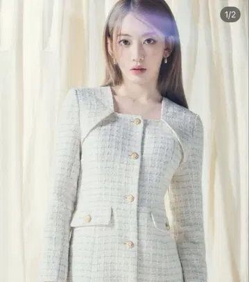 LILY BROWN x 미야와키 사쿠라 트위드 자켓 미니 원피스