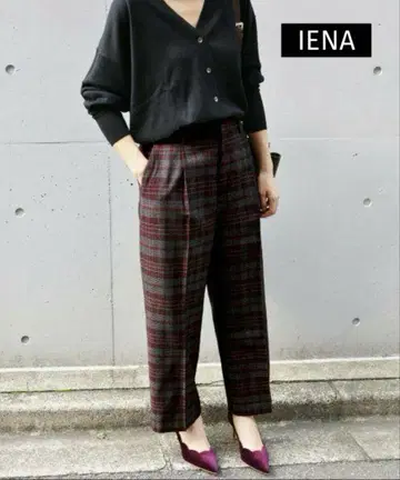[ IENA ] 와이드 팬츠 체크 가을/겨울