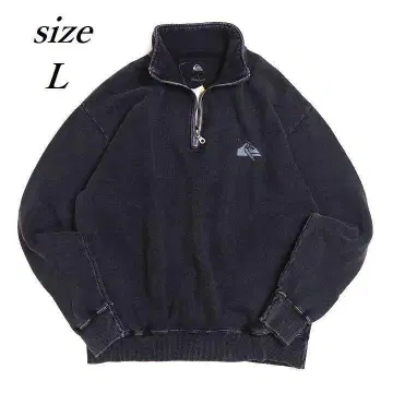 새상품 퀵실버 하프 지퍼 맨투맨 빈티지풍 루즈핏 블랙 L