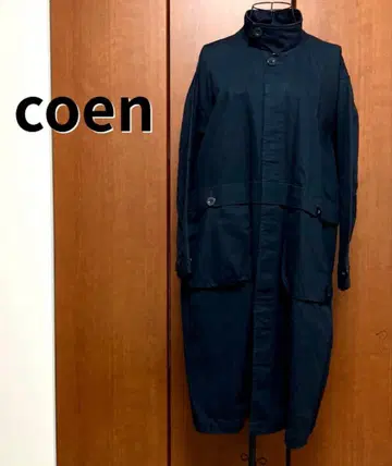 coen 롱 스모크 코트 블랙 프리 사이즈