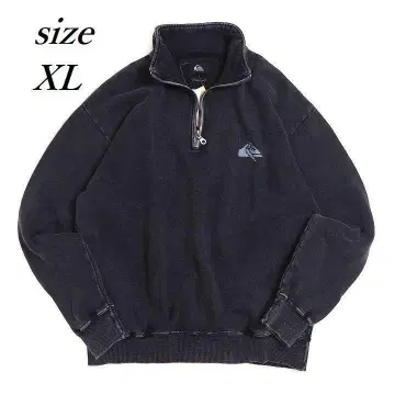 새상품 퀵실버 하프 지퍼 맨투맨 빈티지풍 루즈핏 블랙 XL