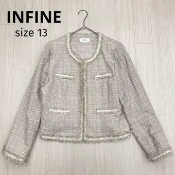 INFINE 앙피니 트위드 노카라 자켓 13