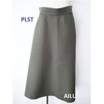 PLST 퀼팅 플레어 스커트 L 사이즈 카키 57774