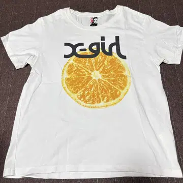x-girl 오렌지 프린트 T셔츠 ONE SIZE